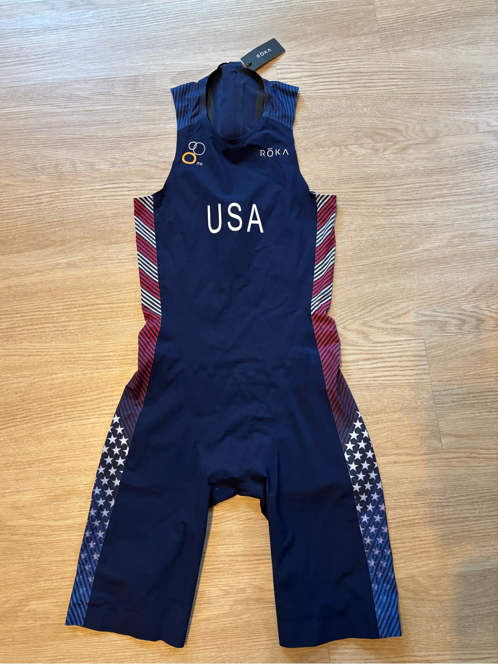 Nwt Roka Medium Usa Theme Itu Zip Back Usa Tri Suit Ii Red/White/Blue Men’s